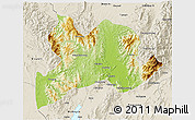 Physical 3D Map of Kamaing, shaded relief outside