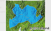 Political 3D Map of Kamaing, satellite outside