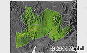 Satellite 3D Map of Kamaing, desaturated