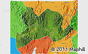 Satellite 3D Map of Kamaing, political outside