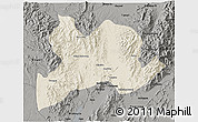 Shaded Relief 3D Map of Kamaing, darken, semi-desaturated