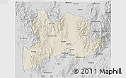 Shaded Relief 3D Map of Kamaing, desaturated