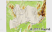 Shaded Relief 3D Map of Kamaing, physical outside