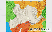 Shaded Relief 3D Map of Kamaing, political outside