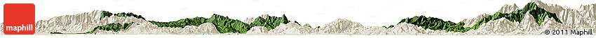 Satellite Horizon Map of Kamaing, shaded relief outside