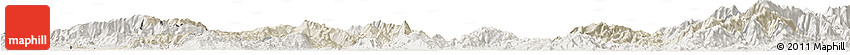 Shaded Relief Horizon Map of Kamaing, lighten