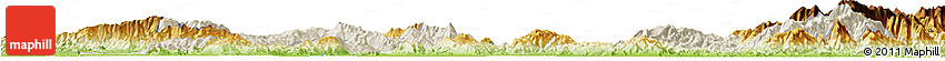 Shaded Relief Horizon Map of Kamaing, physical outside