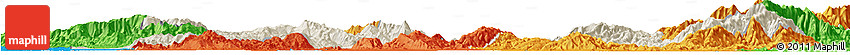 Shaded Relief Horizon Map of Kamaing, political outside