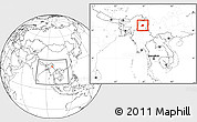 Blank Location Map of Kamaing, within the entire country