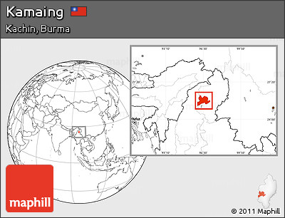 Blank Location Map of Kamaing