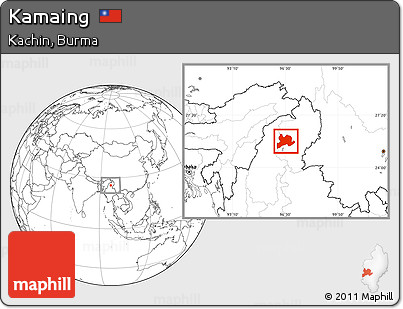 Blank Location Map of Kamaing
