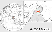 Blank Location Map of Kamaing, highlighted country