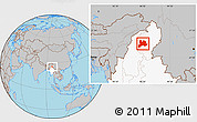 Gray Location Map of Kamaing, highlighted country