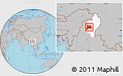 Gray Location Map of Kamaing, highlighted parent region