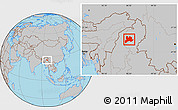 Gray Location Map of Kamaing