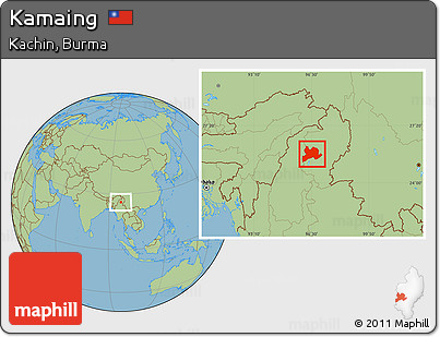 Savanna Style Location Map of Kamaing