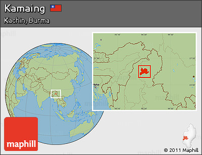 Savanna Style Location Map of Kamaing