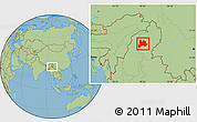 Savanna Style Location Map of Kamaing