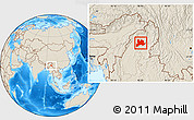 Shaded Relief Location Map of Kamaing