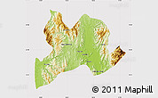 Physical Map of Kamaing, cropped outside