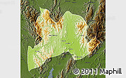 Physical Map of Kamaing, darken