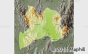 Physical Map of Kamaing, darken, semi-desaturated