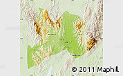 Physical Map of Kamaing, lighten