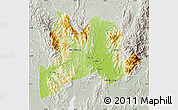 Physical Map of Kamaing, lighten, semi-desaturated