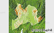 Physical Map of Kamaing, satellite outside