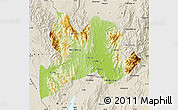 Physical Map of Kamaing, shaded relief outside
