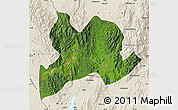 Satellite Map of Kamaing, shaded relief outside