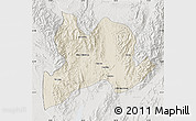 Shaded Relief Map of Kamaing, lighten, semi-desaturated