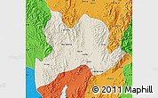 Shaded Relief Map of Kamaing, political outside