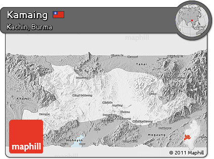 Gray Panoramic Map of Kamaing