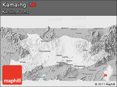 Gray Panoramic Map of Kamaing