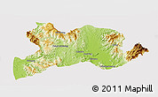 Physical Panoramic Map of Kamaing, cropped outside