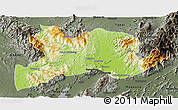 Physical Panoramic Map of Kamaing, darken, semi-desaturated