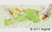 Physical Panoramic Map of Kamaing, lighten