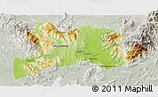 Physical Panoramic Map of Kamaing, lighten, semi-desaturated