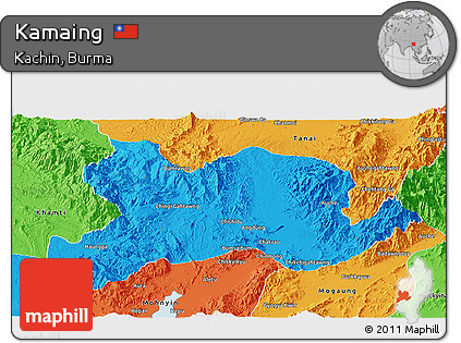 Political Panoramic Map of Kamaing