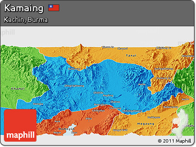 Political Panoramic Map of Kamaing