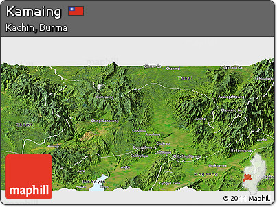 Satellite Panoramic Map of Kamaing