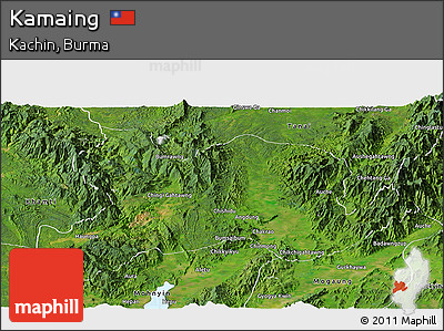 Satellite Panoramic Map of Kamaing