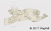 Shaded Relief Panoramic Map of Kamaing, cropped outside