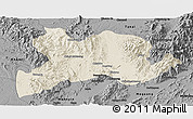 Shaded Relief Panoramic Map of Kamaing, darken, desaturated