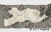 Shaded Relief Panoramic Map of Kamaing, darken