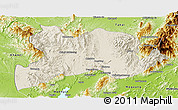Shaded Relief Panoramic Map of Kamaing, physical outside