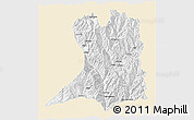 Classic Style 3D Map of Khawbude, single color outside