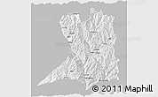 Gray 3D Map of Khawbude, single color outside