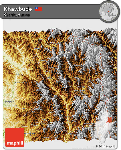 Physical 3D Map of Khawbude